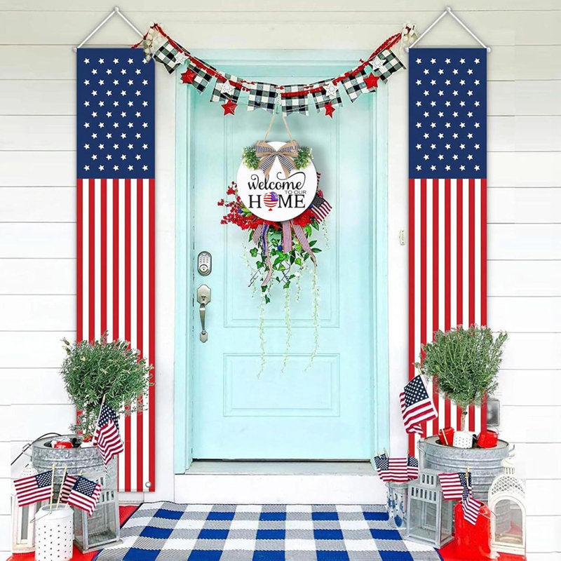 Signe de bienvenue interchangeable pour la porte d'entrée - Couronnes de bienvenue en bois massif avec 16 décorations de Noël