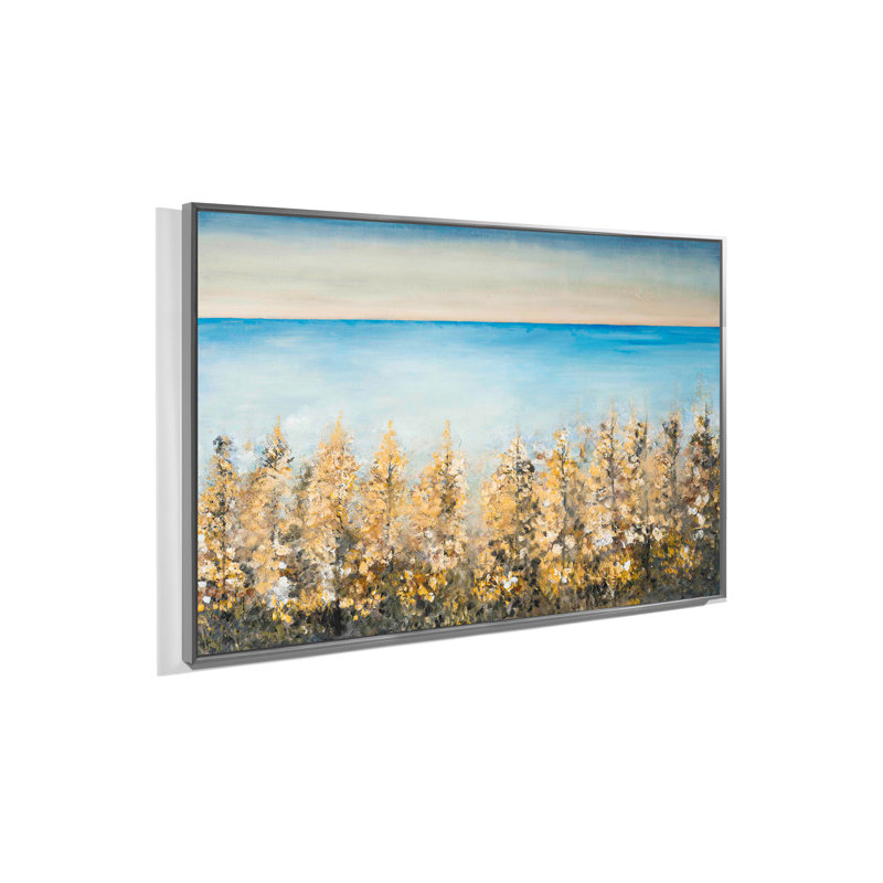 Neutral Lake par Yaffa G, Cadre argenté flottant, H 44 po x l 61 po