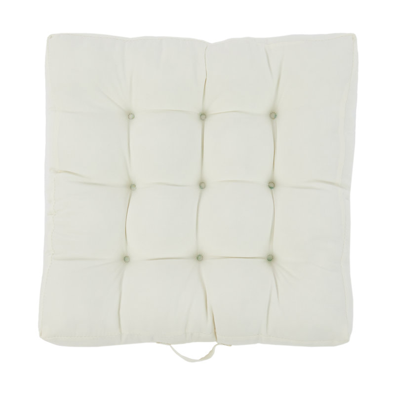 Tufted Square Floor Pillow, Ivory