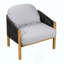Fauteuil club d'extérieur en bois avec coussin-826611057-826611063