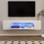 Meuble télé 70 po à DEL avec console flottante blanche moderne avec éclairage DEL et rangement pour téléviseurs de 75 po ou moins-1698544988-1736289858