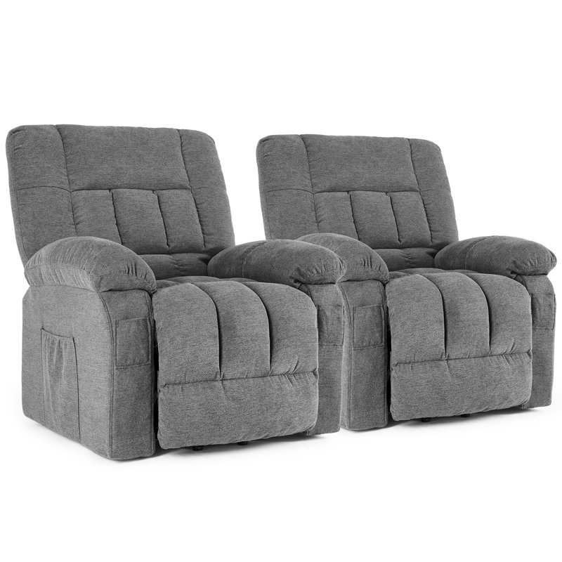 Alcina 39.3" Oversized Power Lift Assist Chair - Heated Massage Electric Recliner with Super Soft Padding & Storage Pockets, 2 Recliners