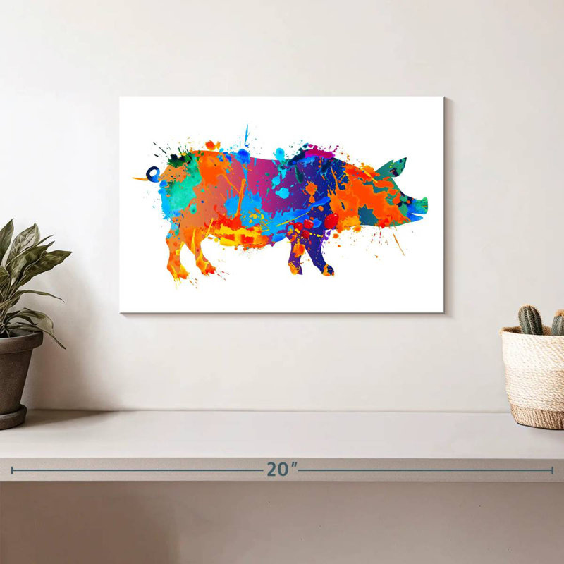 Brampt Pig Color Splash, 8" H x 12" W