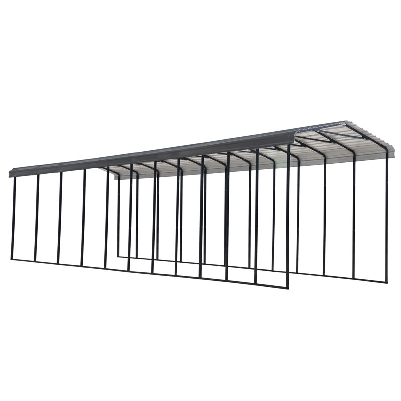 Galvanized Steel Rv Carport, 14X51X14, Charcoal
