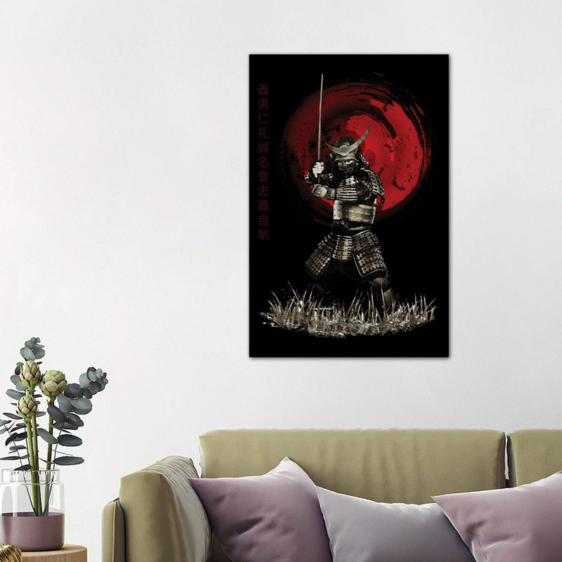 Bushido Samurai Strong Stance by Cornel Vlad - Wrapped Canvas Print, 101.6 cm H x 66.04 cm W x 3.175 cm D