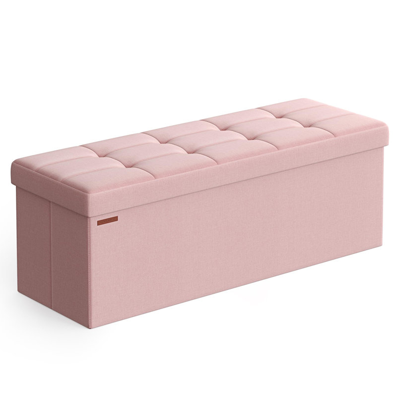 Banc de rangement avec repose-pieds 43 pouces, Rose