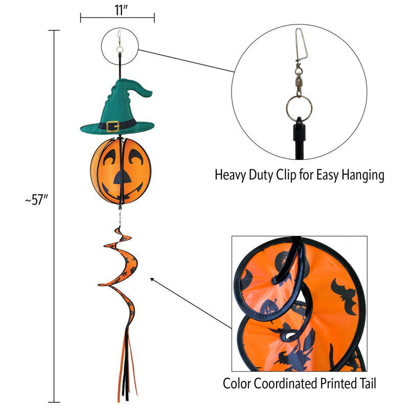 Pumpkin with Hat Ball Spinner
