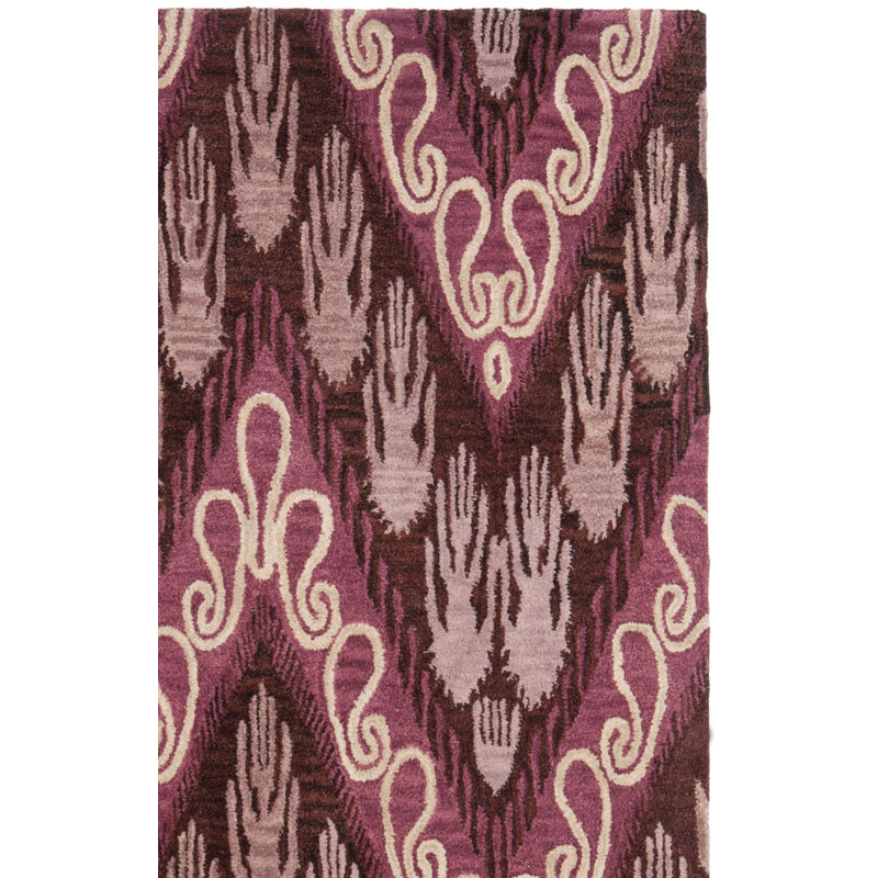 Tapis ikat en laine touffeté à la main Kline, Carré 6 pi