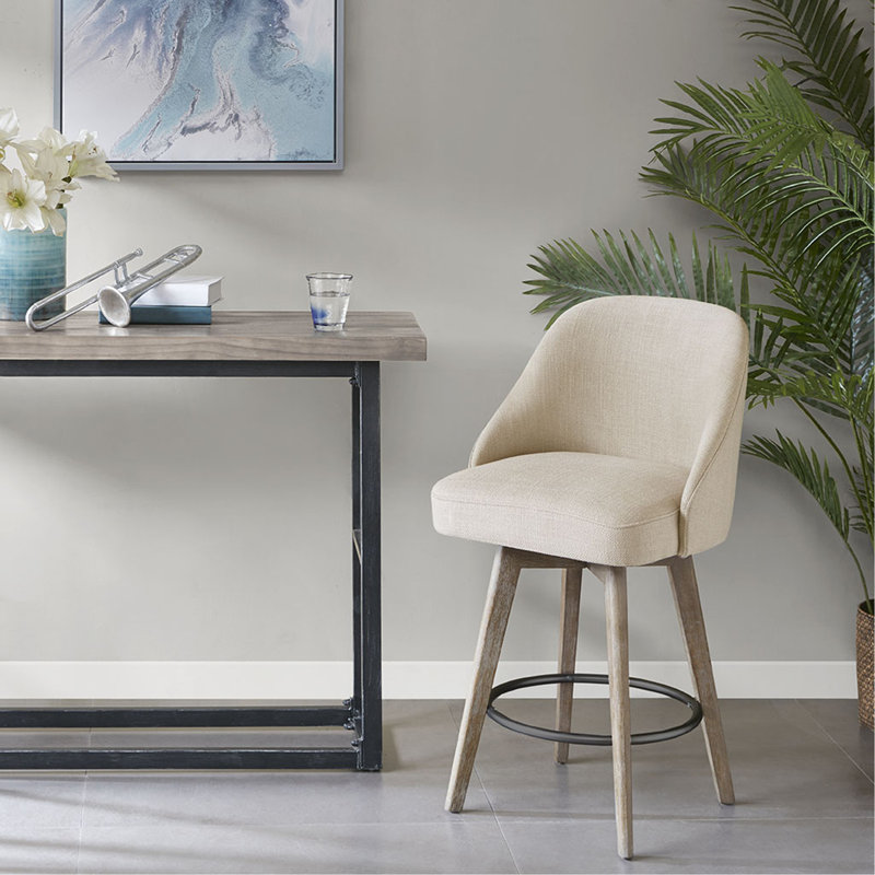 Tabouret de comptoir avec siège pivotant, Sable, Tabouret de comptoir (siège d'une hauteur de 25,7