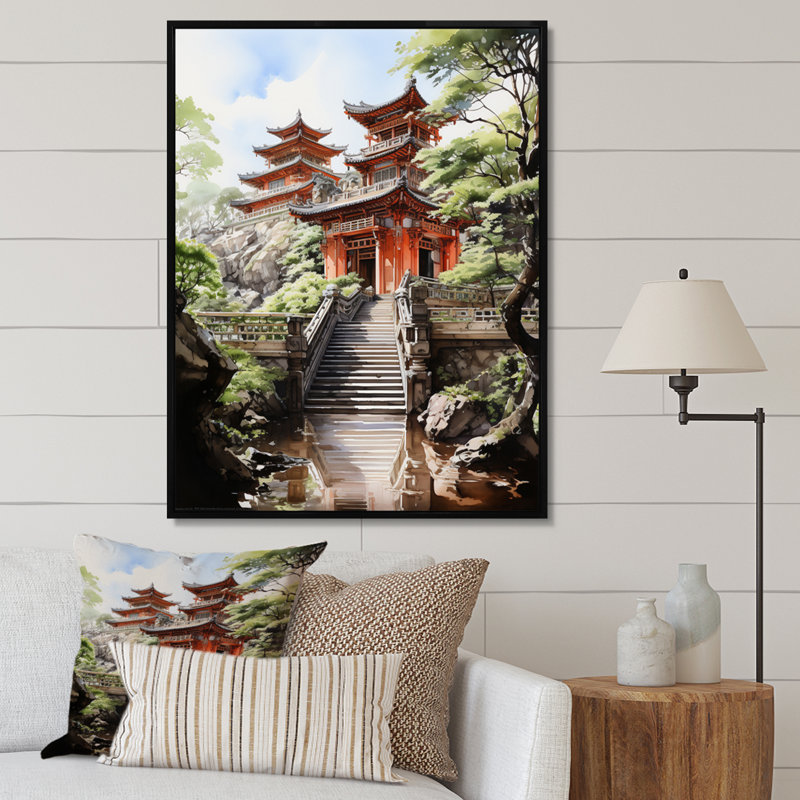 «Imperial Palace III» sur toile, H 40 po x l 30 po x P 1,5 po, Cadre flottant noir
