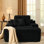 Chaise longue rembourrée surdimensionnée de 48,42 po de largeur avec accoudoirs, coussins et porte-gobelet - aucun assemblage requis