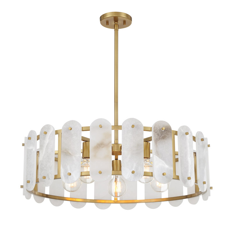 Luminaire suspendu cachemire 5 lumières Antolini, Laiton