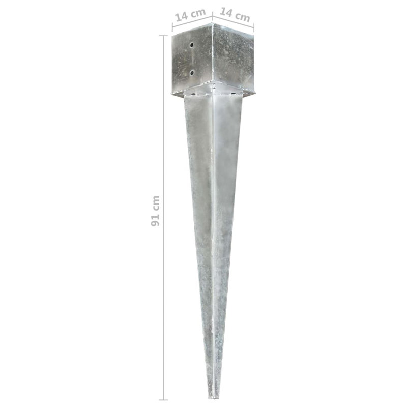Pontianak Silver Metal Fencing, 91cm H x 14cm W x 14cm D
