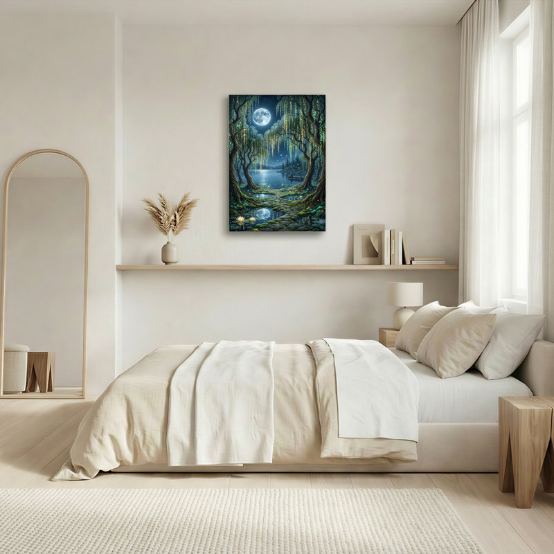 Ensemble de 1 tableau sur toile « Forêt au clair de lune », 1624