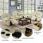 Beige Recycled Leather 3-piece Couch Living Room Sofa Set