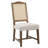 Evgenia Rattan Dining Chairs Linen Upholstered Dining Room Chairs with Cane Back-1514370735