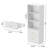White Bookshelf With Drawers, 63" Tall Bookshelf With Storage, 3 Shelf Modern Bookcase With Adjustable Shelf, Open Shelves Bookcase, Unique Book Shelf For Home Office, White-1433599099