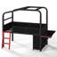 Lit mezzanine simple simple avec bureau latéral et ports USB, lit mezzanine en métal de style jeu avec lumières à DEL, armoires de rangement et auvent chic-397024731
