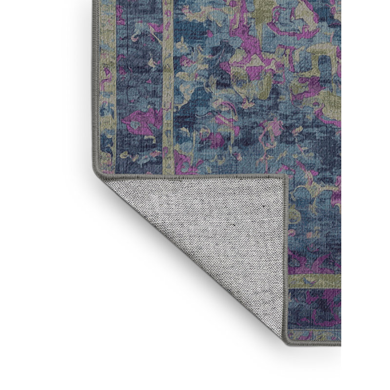 Machine Washable Gray Area Rug, Rectangle 6' x 9'