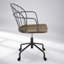 Chaise de bureau ajustable en métal noir et bois de noyer foncé, design moderne du milieu du siècle alliant confort et soutien
