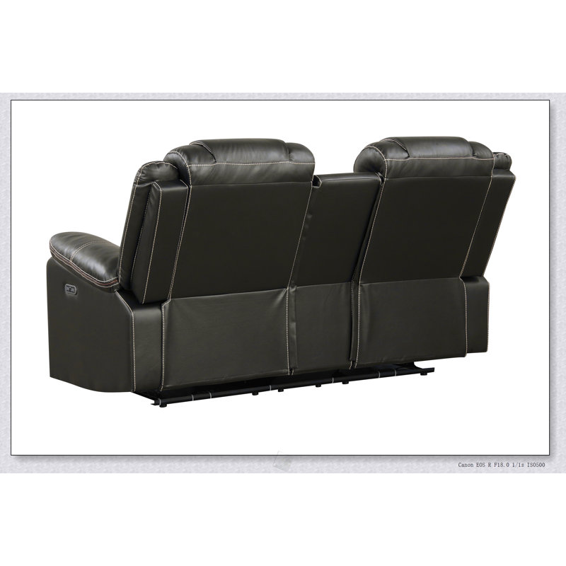 Causeuse inclinable électrique contemporaine à DEL avec console, rangement et haut-parleur Bluetooth pour un confort et un divertissement ultimes