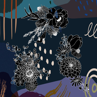 Boho Flowers 155 - Impression sur toile tendue
