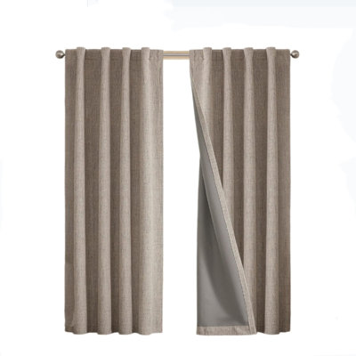 Faux Linen Room Darkening Curtain