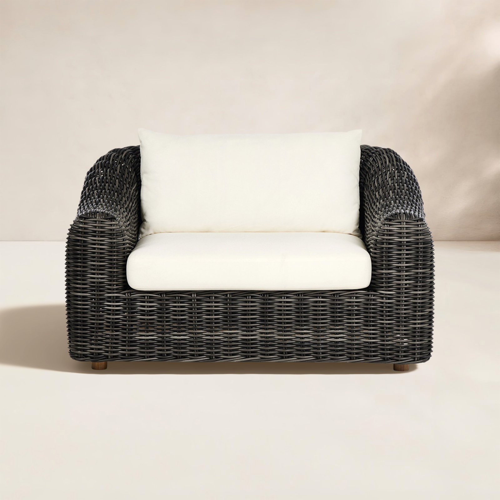Cosha Outdoor Lounge Chair, Chuky Charcoal, Ivory