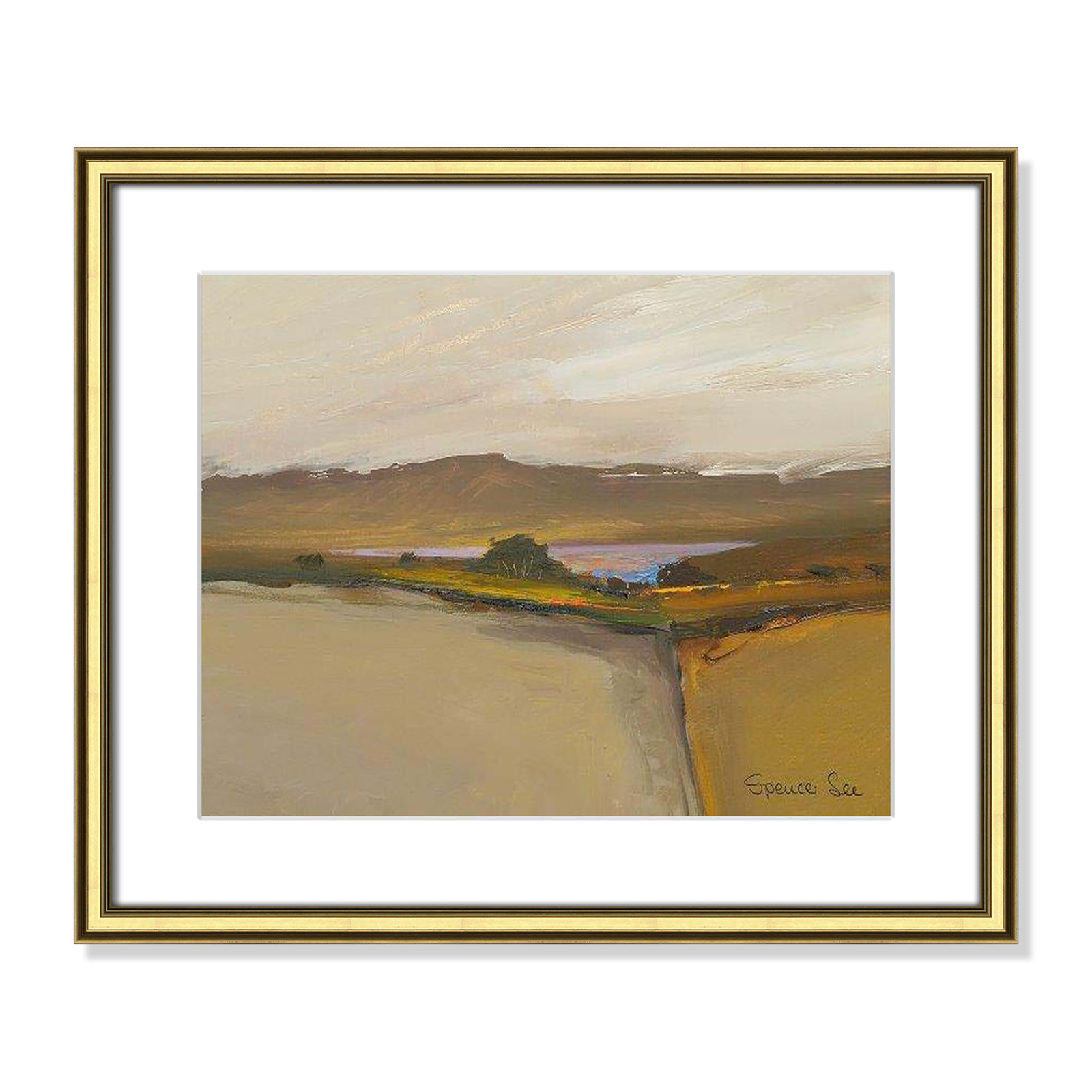 Heaven and Earth IV Print, Gold Framed, 17.25" H x 20.25" W x 0.75" D