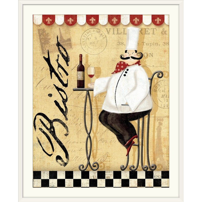 « i » par veronique charron, affiche rétro Chef's Break, H 30 po x l 24 po x P 1,5 po, Toile