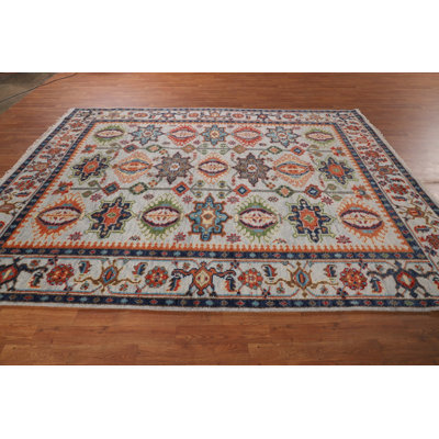 All-Over Geometric Oushak Indian Area Rug 8x10