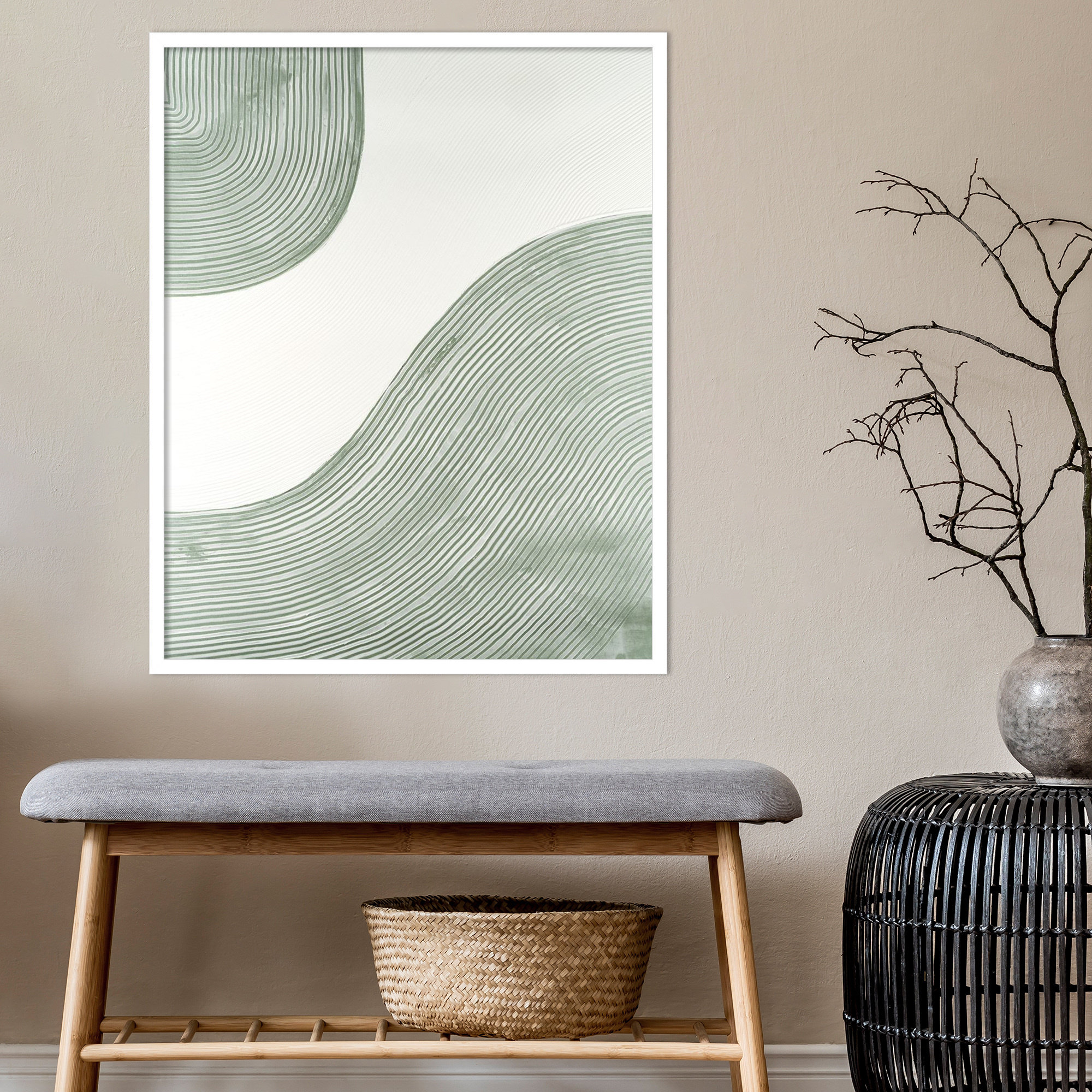 Get Going by Vanna Lam, White, 33" H x 27" W x 1" D