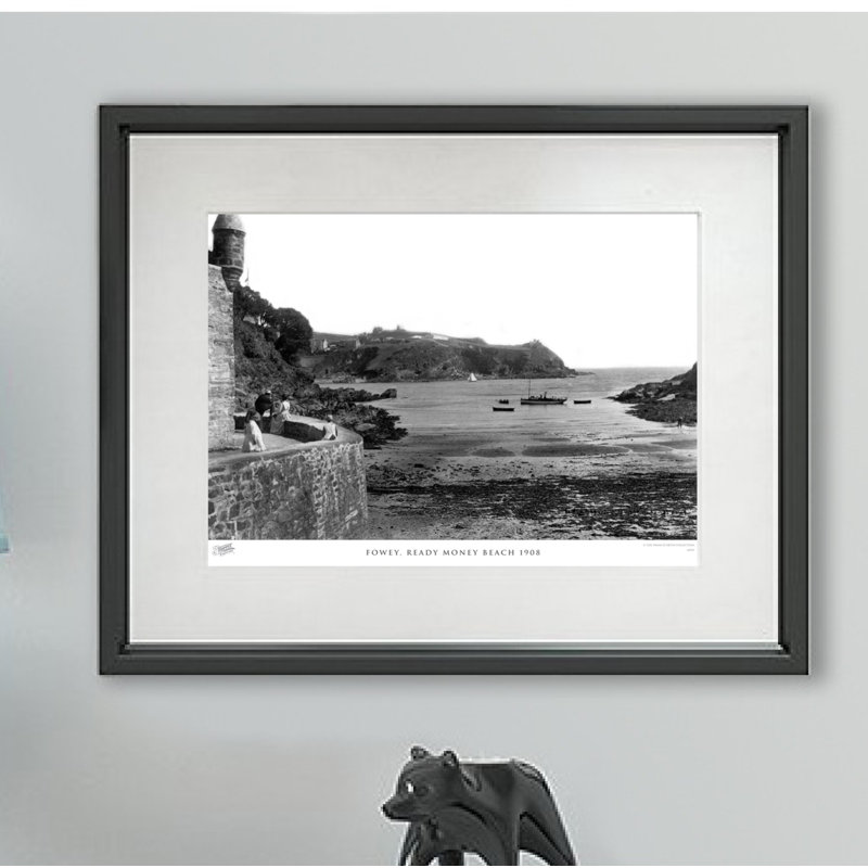 Fowey, Ready Money Beach 1908 - Single Picture Frame Print, 28cm H x 36cm W x 2.3cm D