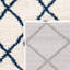 Tapis ivoire / bleu marine à motif géométrique Stanislaw-52551036