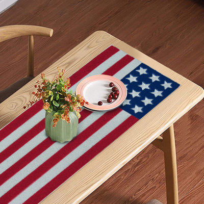 USA Flag Design Red White Blue Patriotic Table Runner