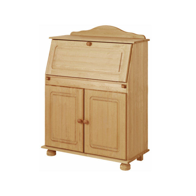 Piechota Metal Base Secretary Desk, Natural
