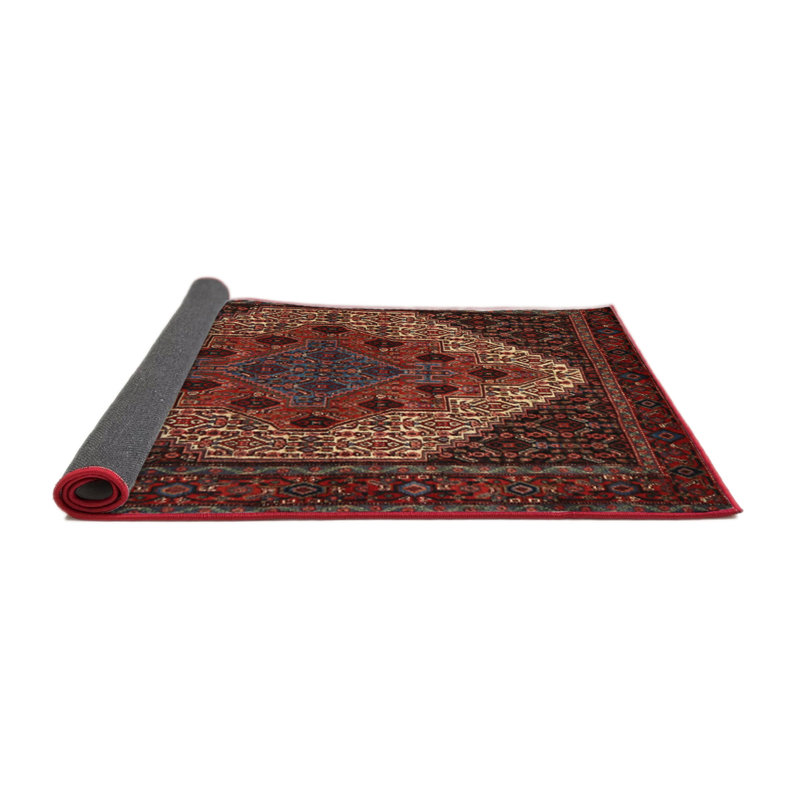 Tapis oriental rouge / crème, Rond 3 pi