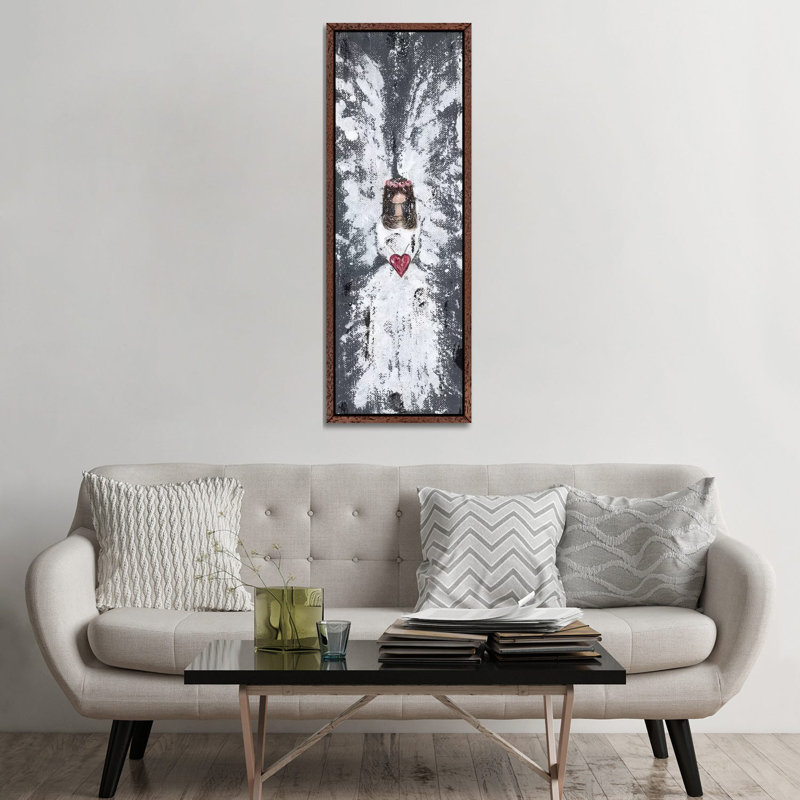Country Angel 1 Piece Painting on Canvas, 152.4 cm H x 50.8 cm W, Classic Brown Wood Framed