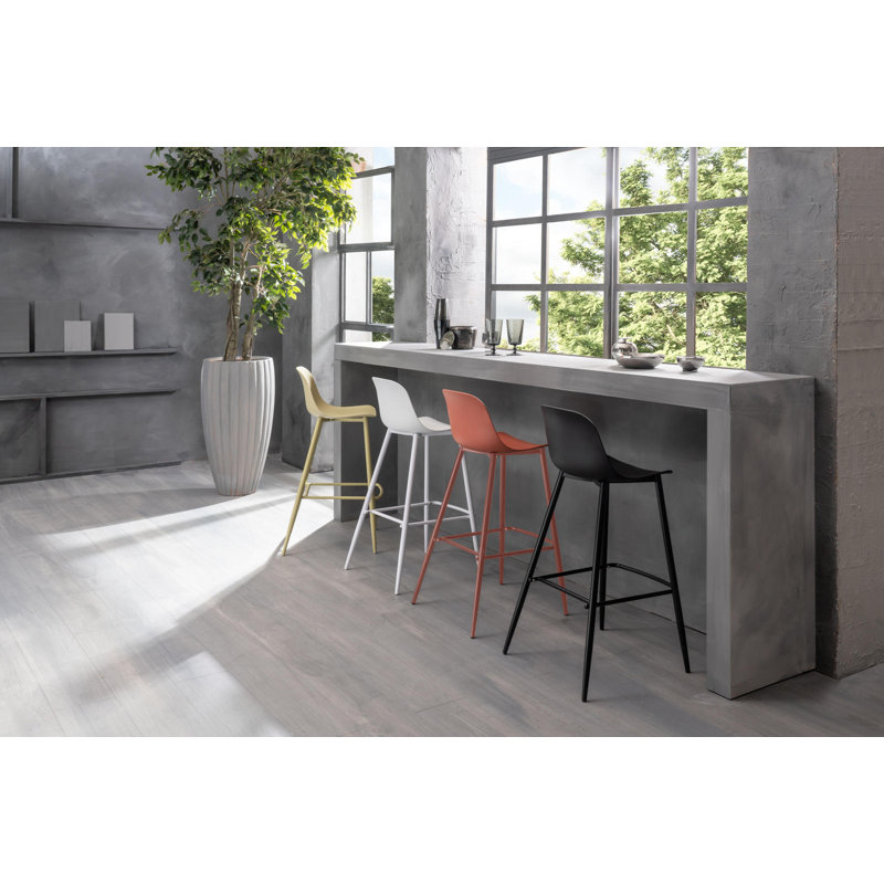 Dorchester Counter Stool with Metal Frame, White