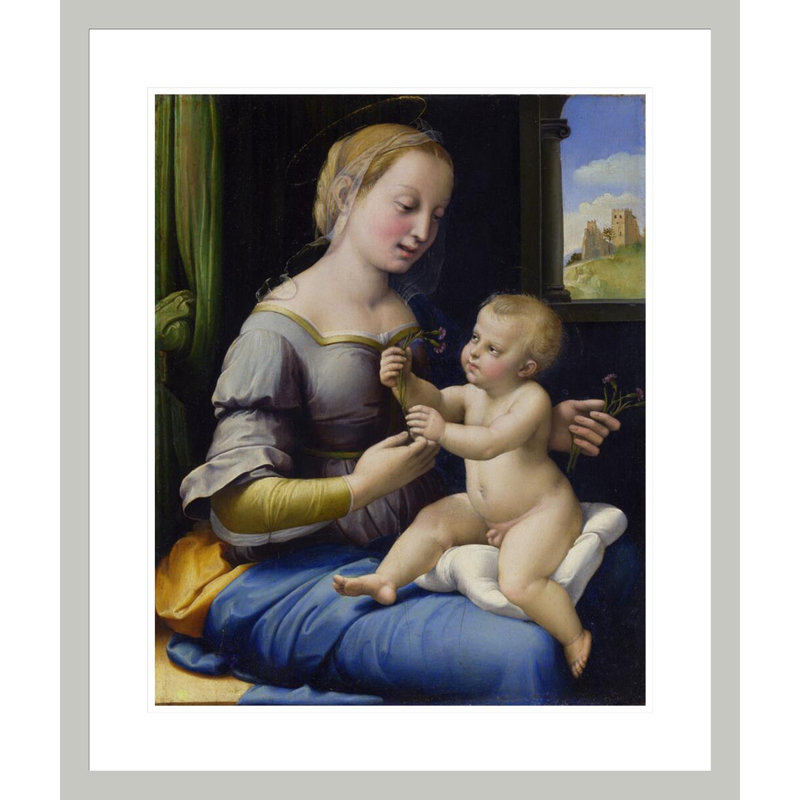 La Madone des roses («La Madonna dei Garofani») par Raphael, impression giclée encadrée, H 27,67 po x l 23,5 po