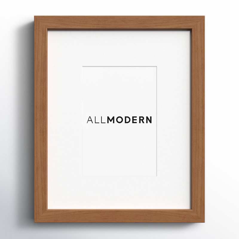 Capullo Wood Matte Picture Frame with Mat, Walnut, 8" x 10", 4" x 6"
