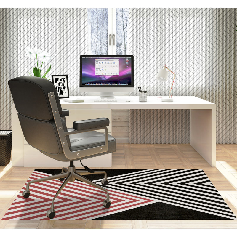 Tapis de chaise rectangulaire à poils courts Misa, L 48 po x L 72 po, Rouge