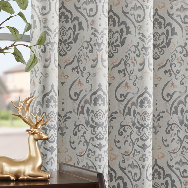 Rideaux à passe-tringle Vintage, Gris, L 52 po x L 96 po