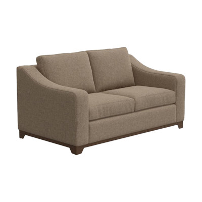 Causeuse Umey, 2 coussins, polyester crème moderne, bois massif