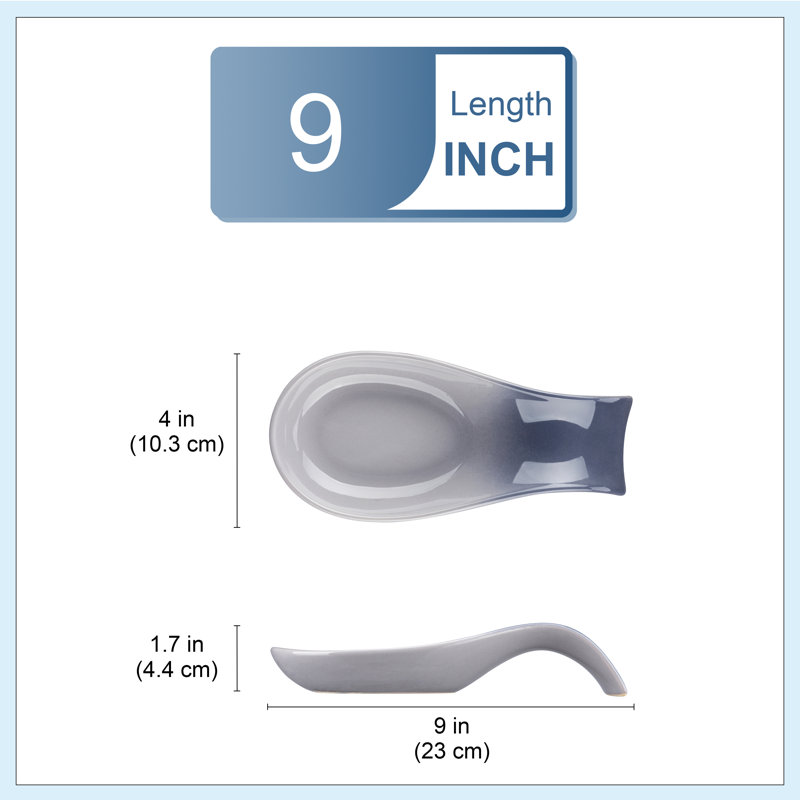 Bone China Spoon Rest, Grey