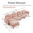 Modular Sectional L Shaped Couch With Ottoman,Soft Chenille Fabric,Ergonomic Design,Tufted Cushion Backrest Design,High Quality Wooden Base Easy Install,Fits Bedrooms Living Rooms Reading Nooks,Pink-1384251672