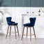 Ensemble de 2 tabourets de bar rembourrés en tissu Leland, bleu