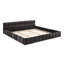 Très grand cadre de lit tapissier avec tissu épais, lit plateforme en chenille avec tête de lit et structure solide. Aucun sommier requis - gris foncé (88,5 po x 85,5 po x 24 po)-1405815858