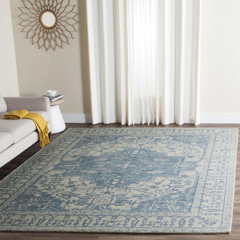 Mcfarland Vintage Hand Tufted Wool Oriental Rug, Rectangle 8' x 10'