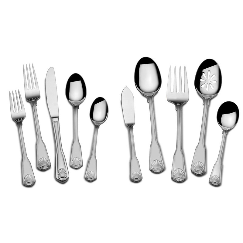 Ensemble de couverts 45 pièces en acier inoxydable 18/10 Towle London Shell, service pour 8